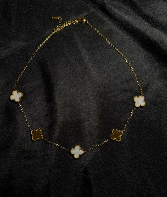 Colier Trèfle Nacré - Collection Élégance Dorée