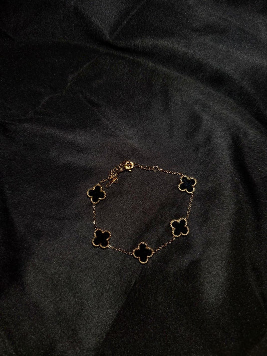 Bracelet "Eléna" en Pierre Noire – Élégance Subtile